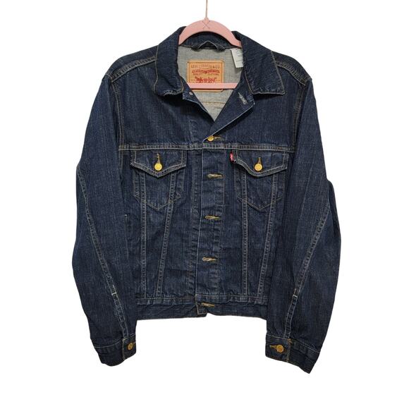 Levis Dark Wash Trucker Jacket Small - Picture 1 of 10